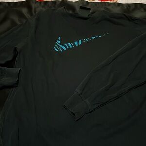 Women’s Small Nike icon long sleeve top with zebra blue swoosh, draw string